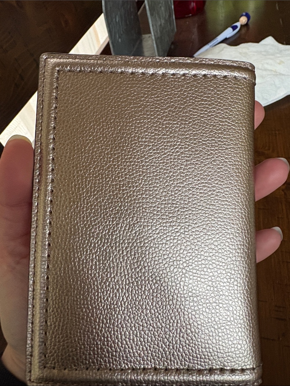 kate spade metallic gold leather passport and cardholder. - Picture 5 of 5